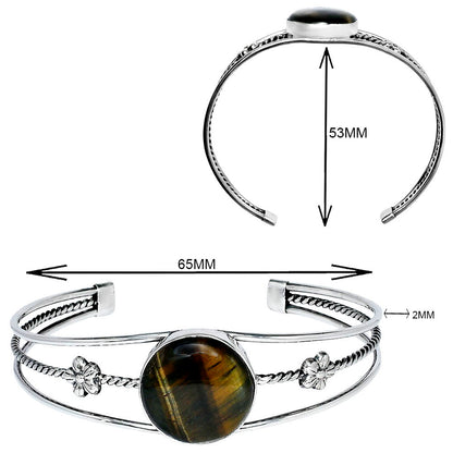 Premium Quality Blue Tiger Eye Cuff Bangle Bracelet B-1012 51-EB10529