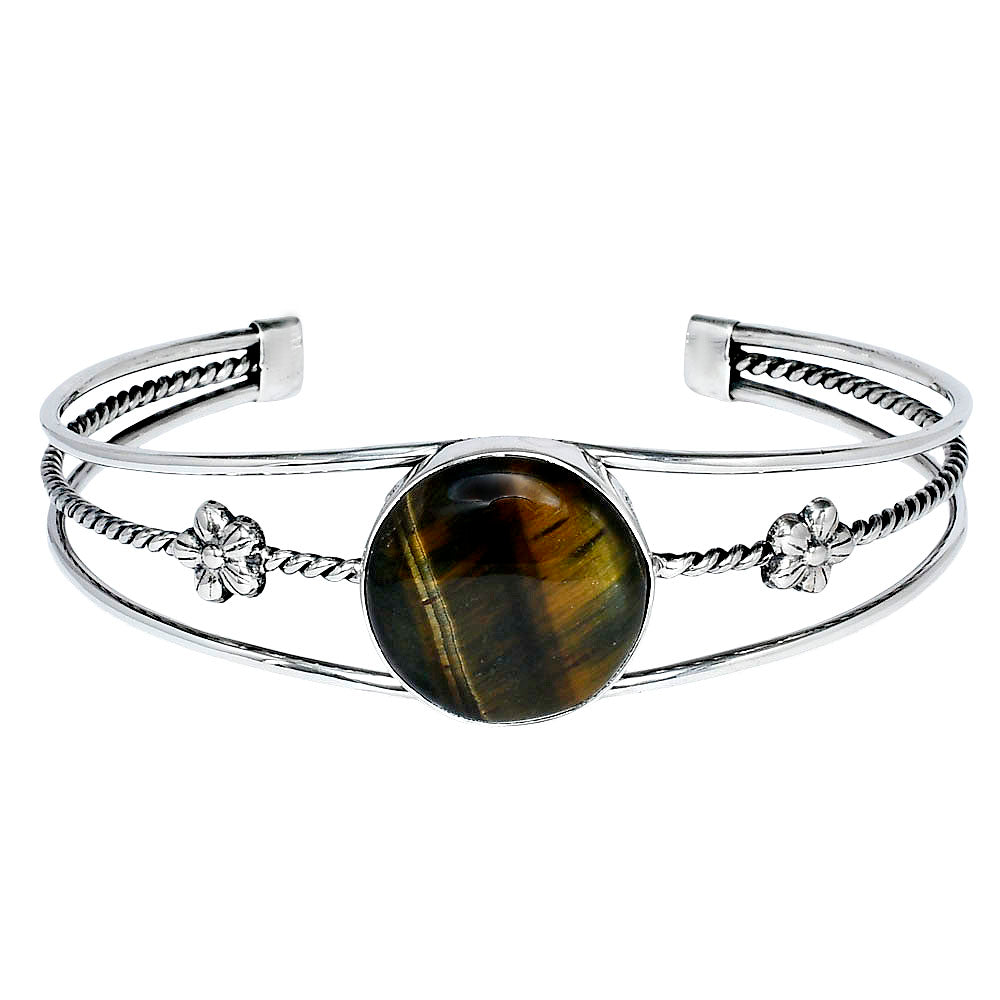 Premium Quality Blue Tiger Eye Cuff Bangle Bracelet B-1012 51-EB10529