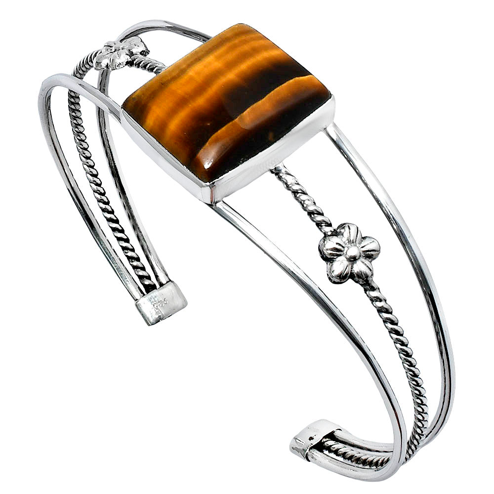 Premium Tiger Eye - Africa Cuff Bangle Bracelet B-1012 51-EB10531