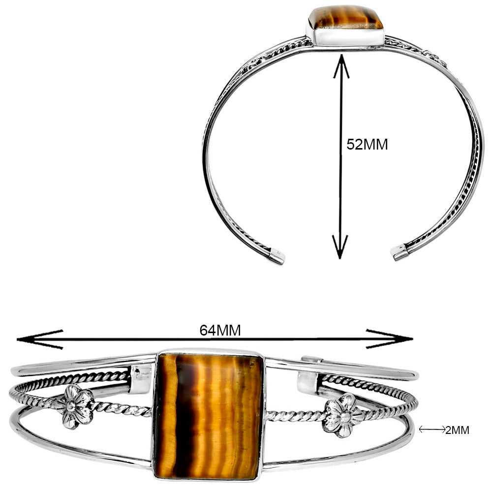 Premium Tiger Eye - Africa Cuff Bangle Bracelet B-1012 51-EB10531