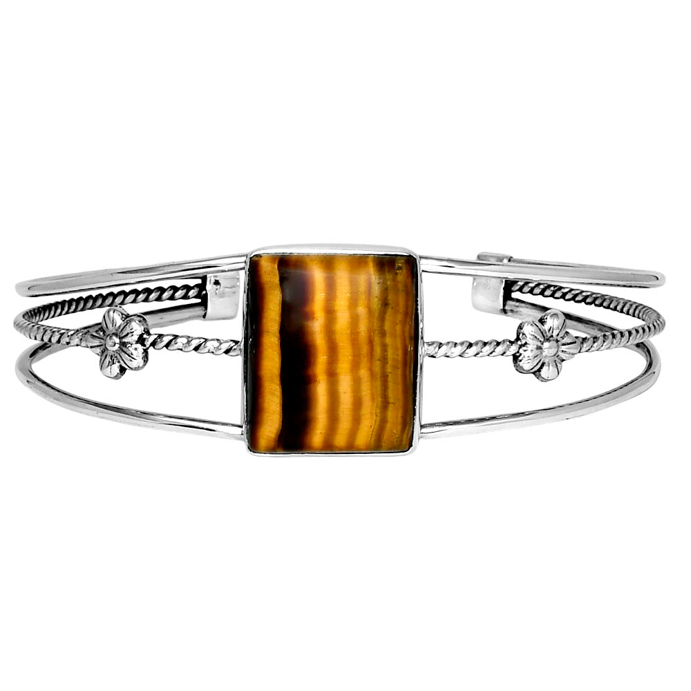 Premium Tiger Eye - Africa Cuff Bangle Bracelet B-1012 51-EB10531