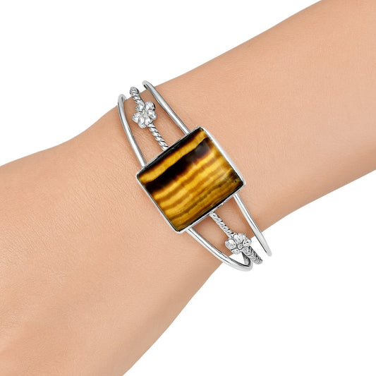 Premium Tiger Eye - Africa Cuff Bangle Bracelet B-1012 51-EB10531