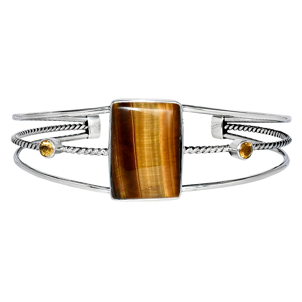 Premium Tiger Eye & Citrine Cuff Bangle Bracelet B-1011 51-EB10540