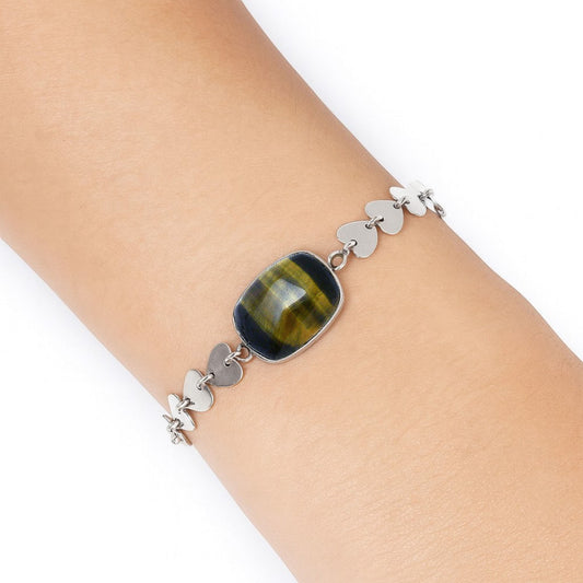 Premium Heart - Blue Tiger Eye Bracelet B-1044 51-EB10542