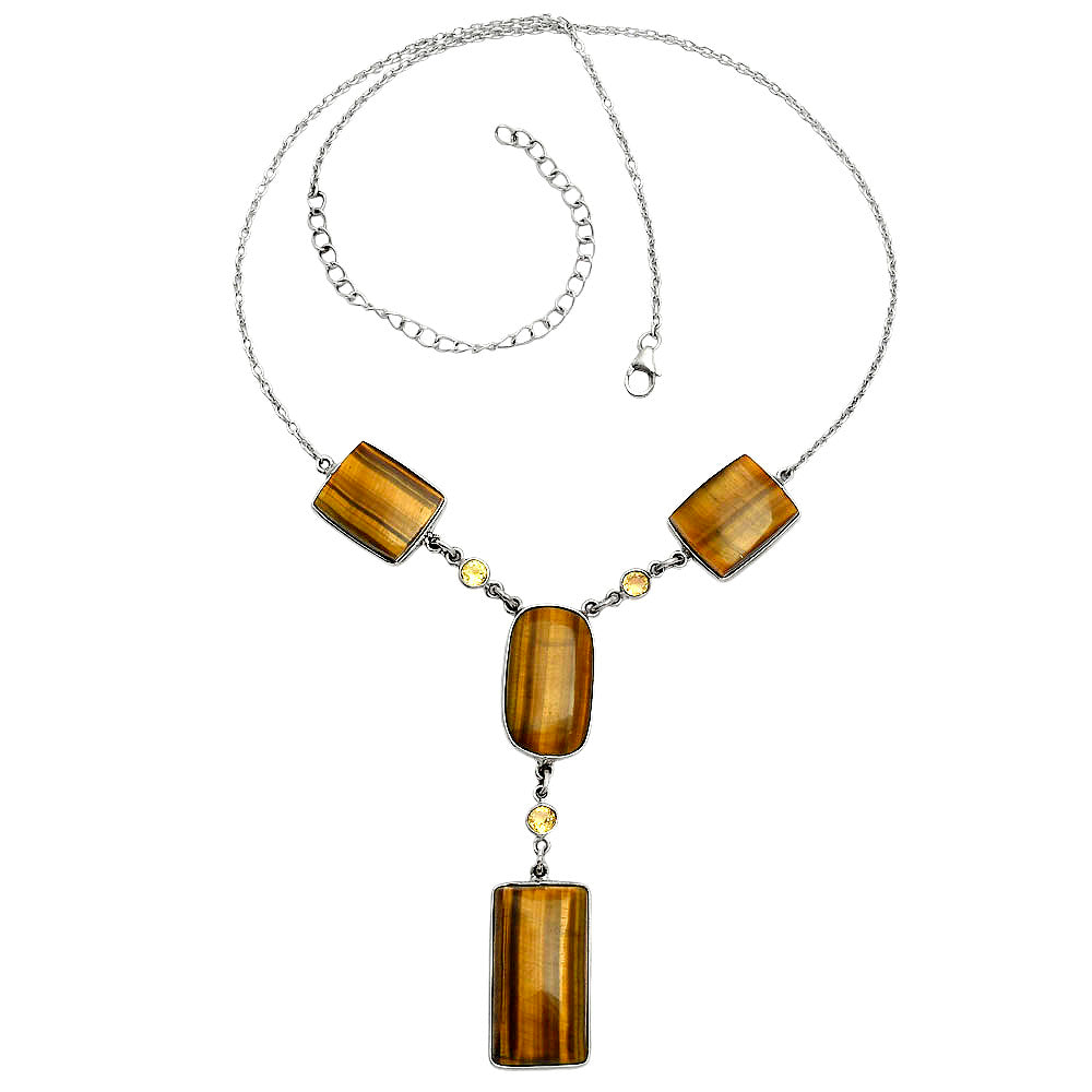 Premium Quality Tiger Eye - Africa & Citrine Necklace N-1023 51-EN10143