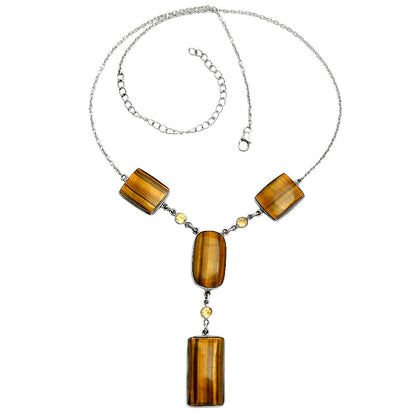 Premium Quality Tiger Eye - Africa & Citrine Necklace N-1023 51-EN10143