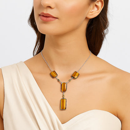 Premium Quality Tiger Eye - Africa & Citrine Necklace N-1023 51-EN10143