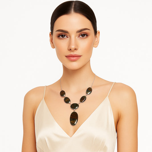 Premium Quality Iron Tiger Eye Necklace N-1013 51-EN10146