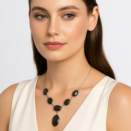 Premium Quality Iron Tiger Eye Necklace N-1013 51-EN10147