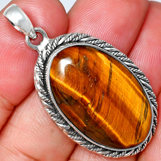 Premium Quality Natural Tiger Eye Pendant P-1074 51-EP10408