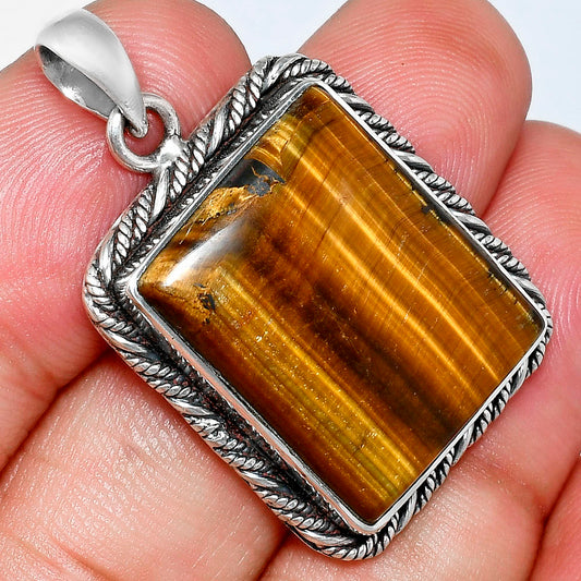 Premium Quality Natural Tiger Eye Pendant P-1074 51-EP10411