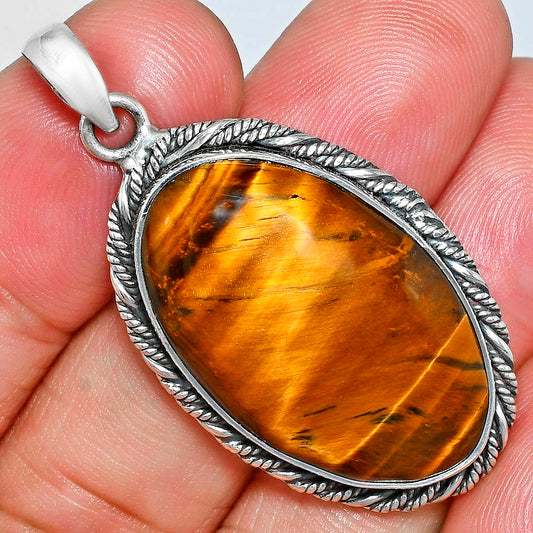 Premium Quality Natural Tiger Eye Pendant P-1074 51-EP10412