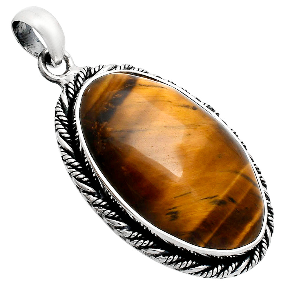 Premium Quality Natural Tiger Eye Pendant P-1074 51-EP10412