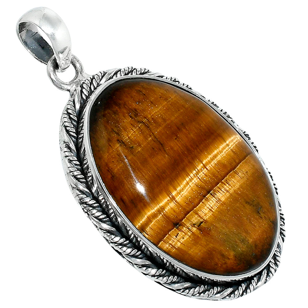 Premium Quality Natural Tiger Eye Pendant P-1074 51-EP10413