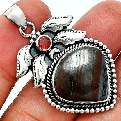 Premium Quality Iron Tiger Eye & Garnet Pendant P-1740 51-EP10416