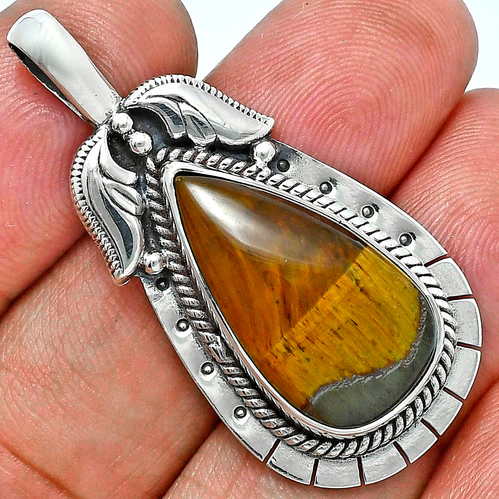 Premium Quality Tiger Eye - Africa Pendant P-1568 51-EP10419