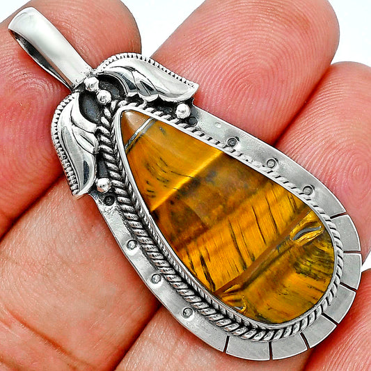 Premium Quality Tiger Eye - Africa Pendant P-1568 51-EP10420