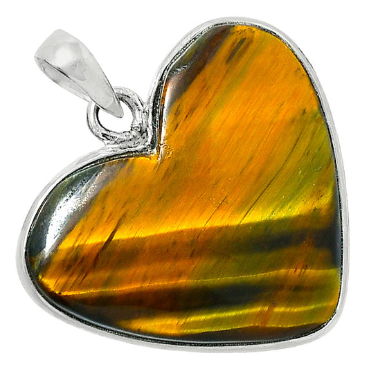 Heart Premium Quality Tiger Eye Pendant P-1043 51-EP10423
