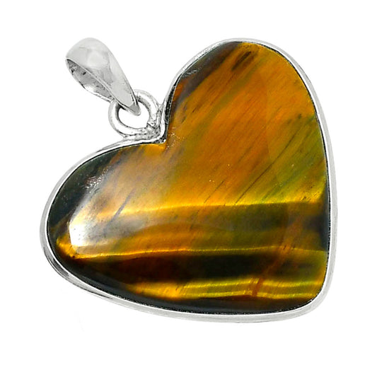 Heart Premium Quality Tiger Eye Pendant P-1043 51-EP10423