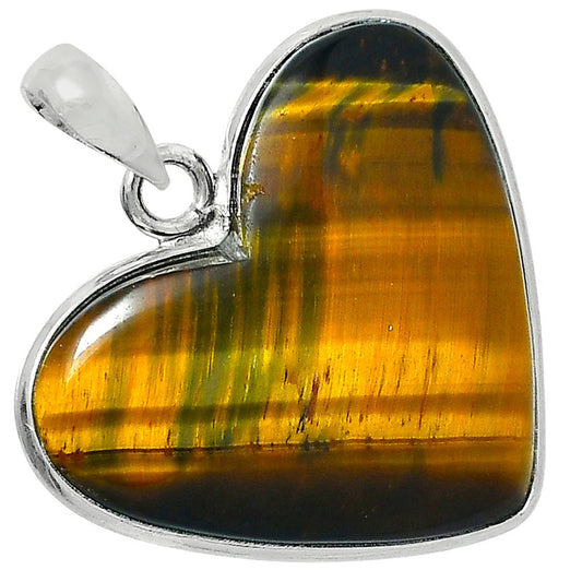 Heart Premium Quality Tiger Eye Pendant P-1043 51-EP10424