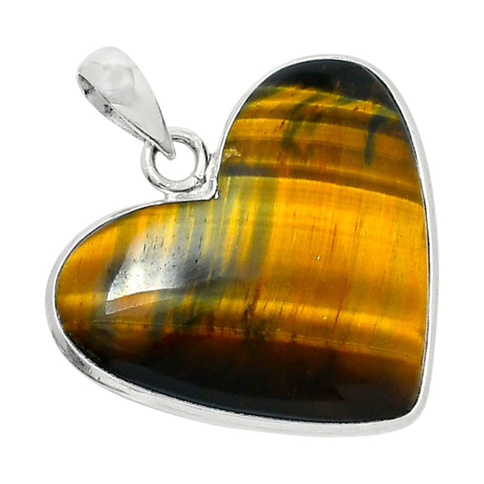 Heart Premium Quality Tiger Eye Pendant P-1043 51-EP10424