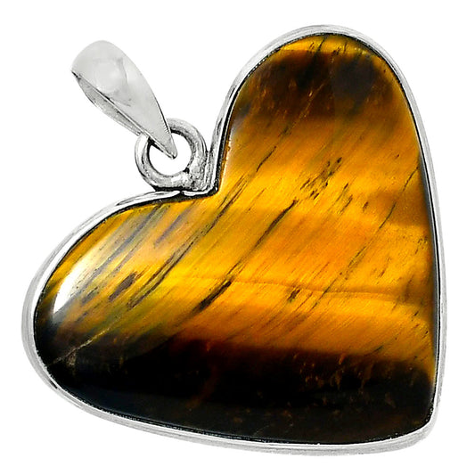 Heart Premium Quality Tiger Eye Pendant P-1043 51-EP10427