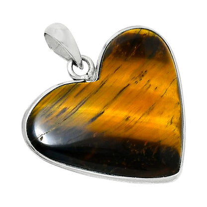 Heart Premium Quality Tiger Eye Pendant P-1043 51-EP10427