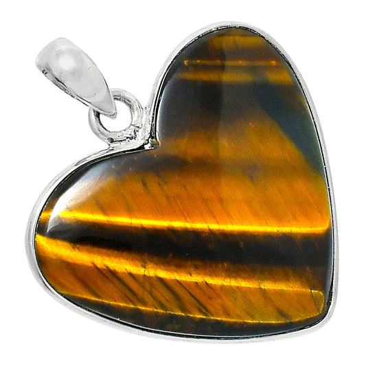 Heart Premium Quality Tiger Eye Pendant P-1043 51-EP10429