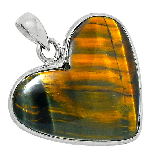 Heart Premium Quality Tiger Eye Pendant P-1043 51-EP10438