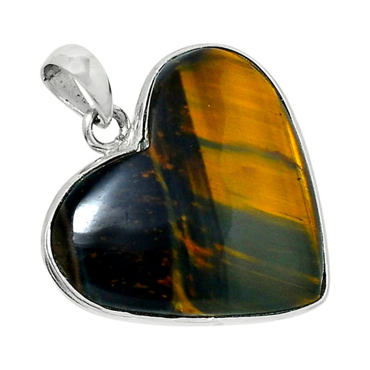Heart Premium Quality Blue Tiger Eye Pendant P-1043 51-EP10442