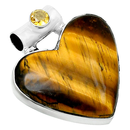Premium Heart Tiger Eye & Citrine Pendant P-1300 51-EP10464