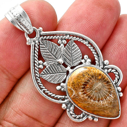 Premium Quality Flower Fossil Coral Pendant P-1258 52-EP10486