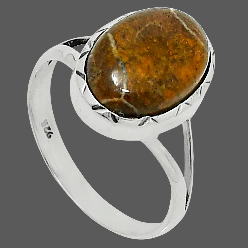 Premium Quality Flower Fossil Coral Ring size-10 R-1074 52-ER14268