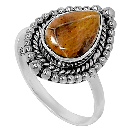 Premium Quality Flower Fossil Coral Ring size-9 R-1154 52-ER14325