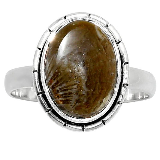 Natural Flower Fossil Coral Ring size-9 R-1011 52-ER14947