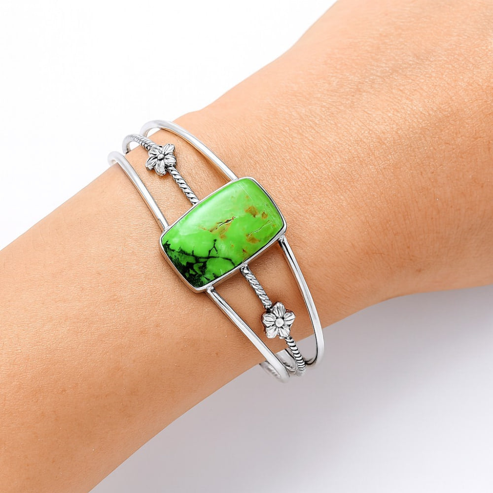 Premium Quality Green Matrix Turquoise Cuff Bangle Bracelet B-1012 53-EB10557