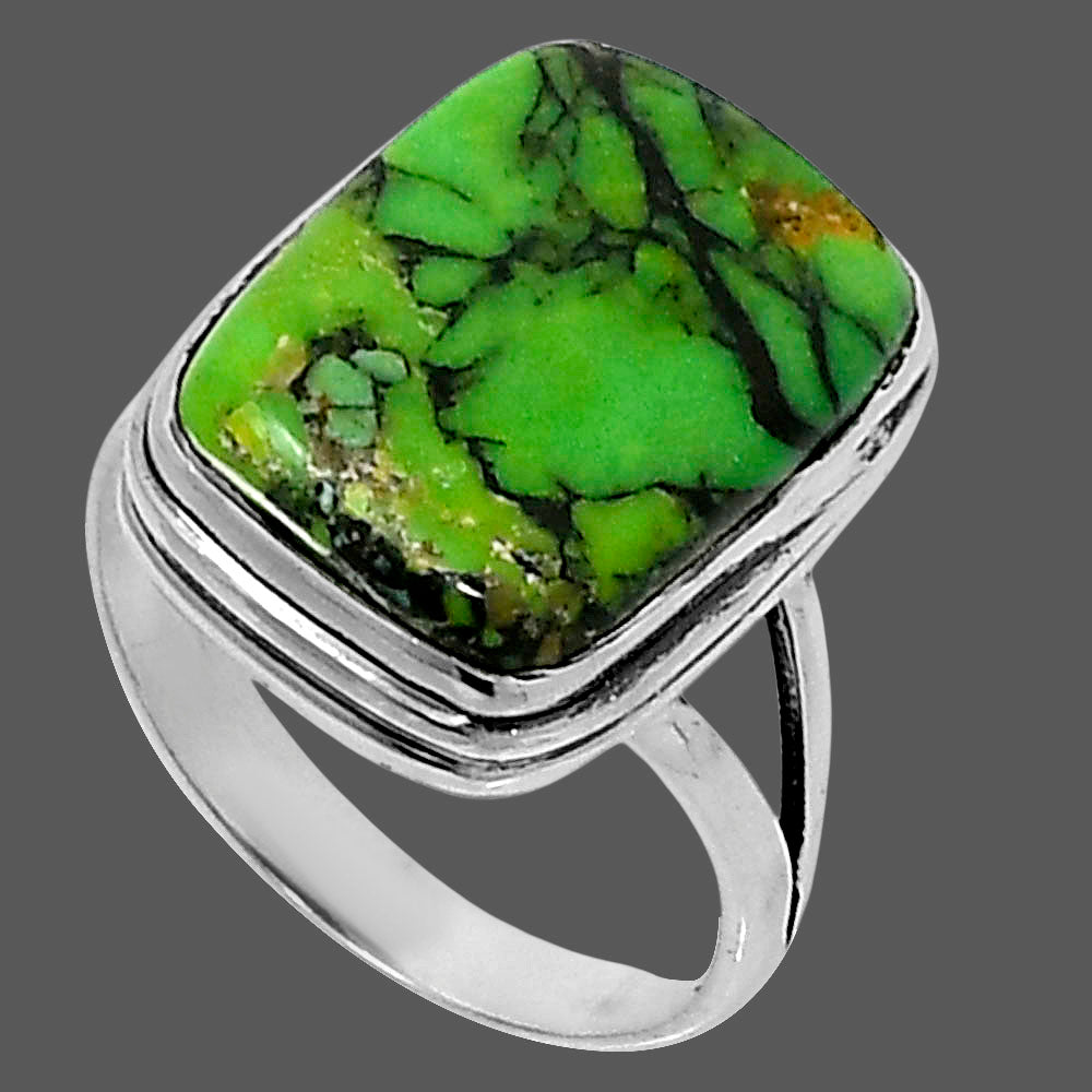 Premium Green Matrix Turquoise Ring size-7 R-1008 53-ER14345