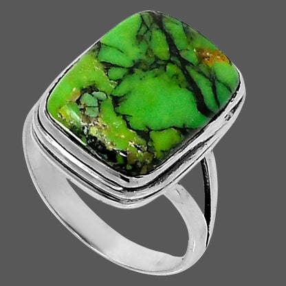 Premium Green Matrix Turquoise Ring size-7 R-1008 53-ER14345
