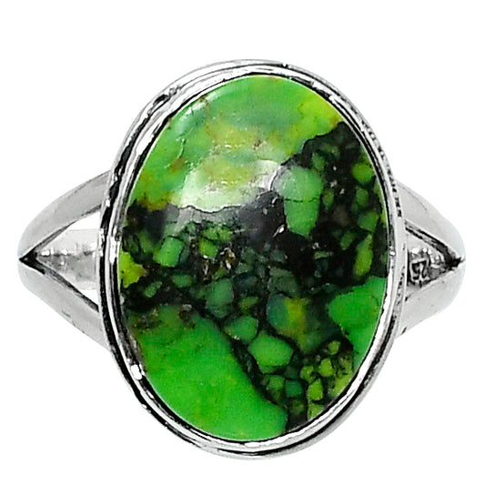 Premium Green Matrix Turquoise Ring size-8 R-1008 53-ER14354