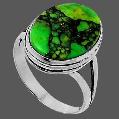 Premium Green Matrix Turquoise Ring size-8 R-1008 53-ER14354