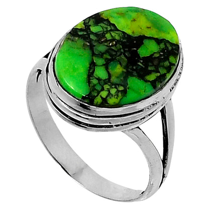 Premium Green Matrix Turquoise Ring size-8 R-1008 53-ER14354