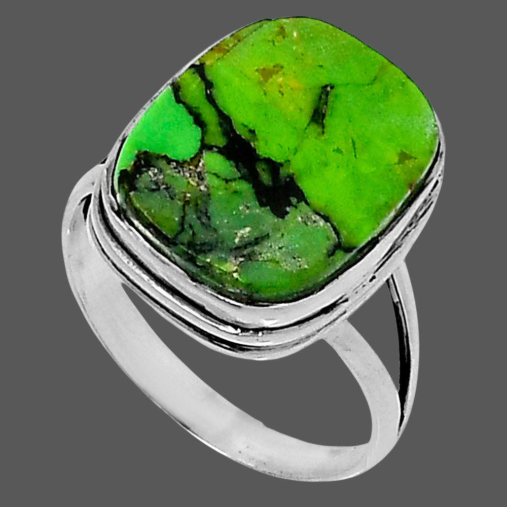 Premium Green Matrix Turquoise Ring size-9 R-1008 53-ER14357