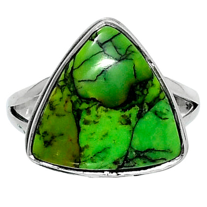 Premium Green Matrix Turquoise Ring size-9 R-1008 53-ER14359