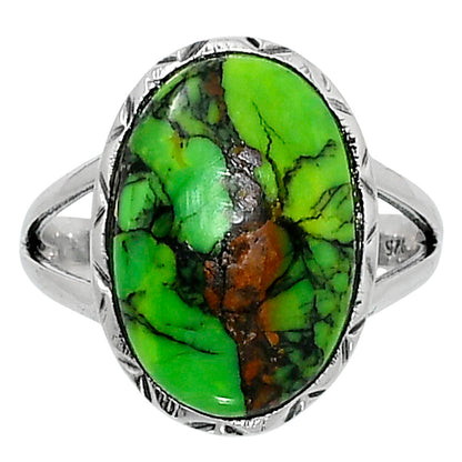 Premium Green Matrix Turquoise Ring size-7 R-1074 53-ER14364