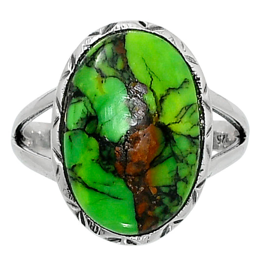Premium Green Matrix Turquoise Ring size-7 R-1074 53-ER14364
