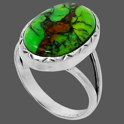 Premium Green Matrix Turquoise Ring size-7 R-1074 53-ER14364