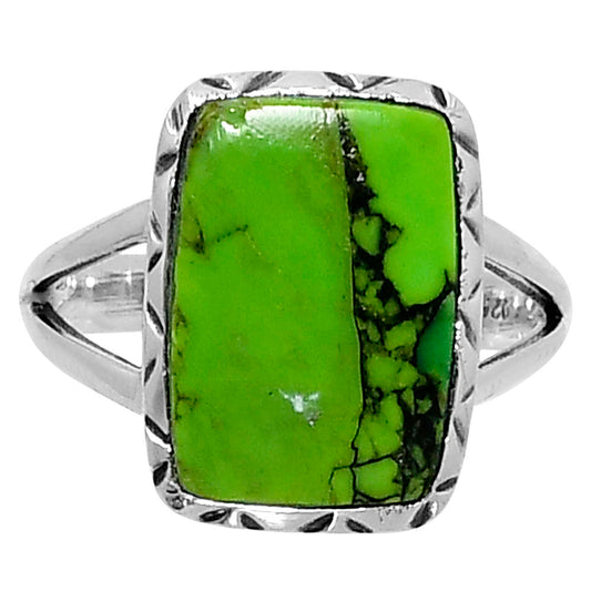 Premium Green Matrix Turquoise Ring size-7 R-1074 53-ER14368