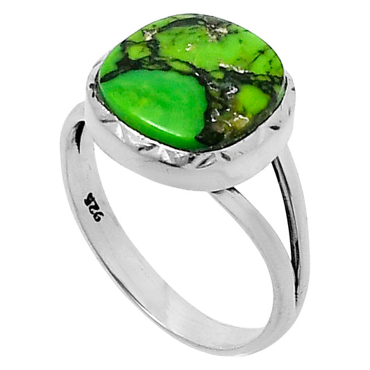 Premium Green Matrix Turquoise Ring size-8 R-1074 53-ER14369
