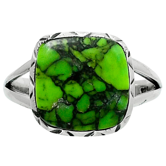 Premium Green Matrix Turquoise Ring size-8 R-1074 53-ER14370