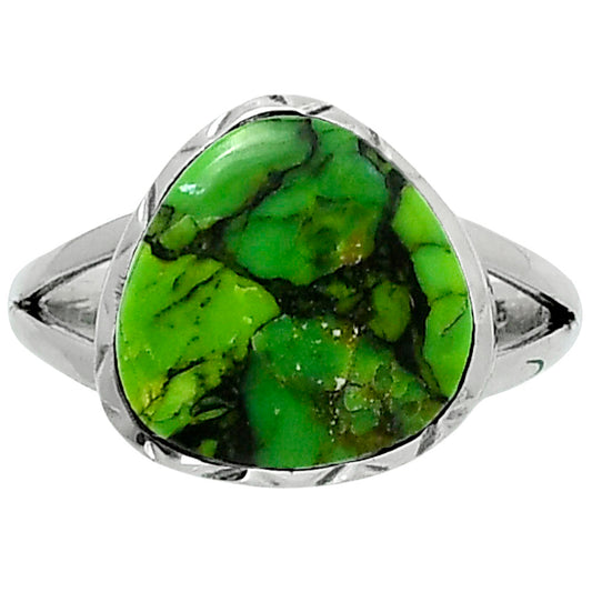 Premium Green Matrix Turquoise Ring size-8 R-1074 53-ER14372